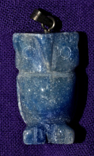 pendentif hibou quartz bleu