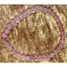 Bracelet enfant Quartz rose 4 mm