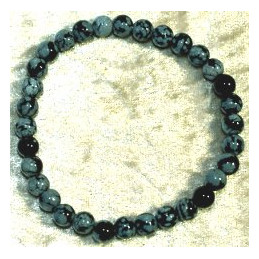 Bracelet Obsidienne flocon de neige 6 mm