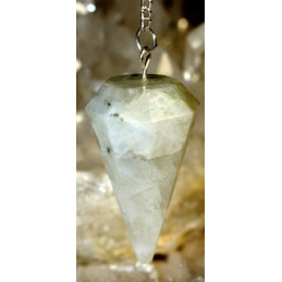 Pendule cône labradorite blanche