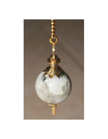 Pendule boule labradorite blanche