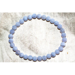 Bracelet Calcédoine bleue 6 mm