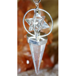 Pendule cône quartz avec Merkabah