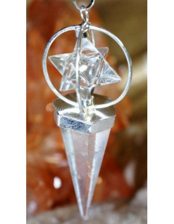 Pendule cône quartz avec Merkabah