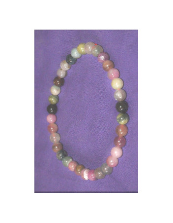 Bracelet  Tourmaline melon d'eau 6 MM