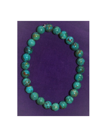 Bracelet  Turquoise 8 MM Méxique 26 perl