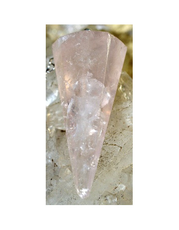 Pendule cône Quartz  rose