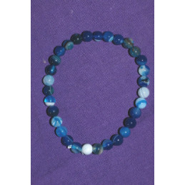 Bracelet Agate bleue 6 mm