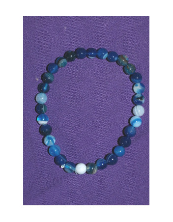 Bracelet Agate bleue 6 mm