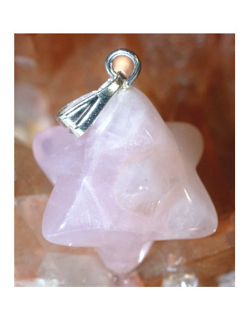 Pendentif étoile Quartz rose